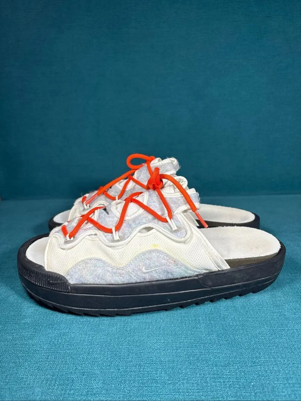 Nike Offline 2.0 Light Bone Orange Laces Mule Slides Mens 11 DJ6229-100